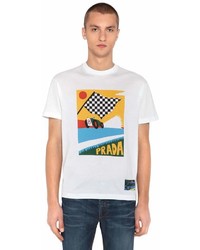 Prada Oversized Car Printed Jersey T Shirt