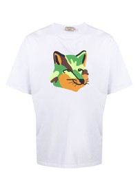 MAISON KITSUNÉ Oversized Neon Fox Print T Shirt