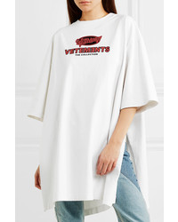 Vetements Oversized Split Side Printed Jersey T Shirt