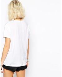 Religion Oversized T Shirt With Feather Neck Print