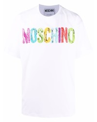 Moschino Paint Effect Logo Print Short Sleeve T Shirt