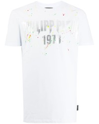 Philipp Plein Paint Splatter Effect T Shirt