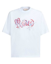 Marni Painterly Logo Print Cotton T Shirt