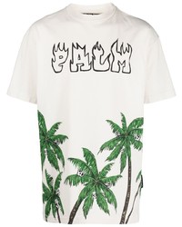 Palm Angels Palm Print Cotton T Shirt