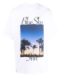 BLUE SKY INN Palm Tree Print Cotton T Shirt