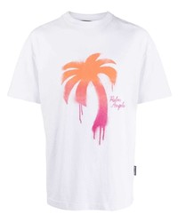 Palm Angels Palm Tree Print Cotton T Shirt