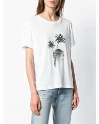 Saint Laurent Palm Tree Sunset Print T Shirt