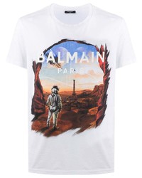 Balmain Parisian Dystopia Printed T Shirt