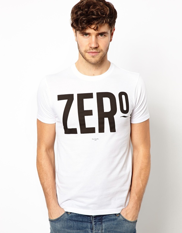 Adverteerder pijn doen Mompelen Paul Smith Jeans T Shirt In Zero Print Slim Fit White, $80 | Asos |  Lookastic