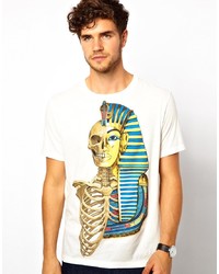 Paul Smith Jeans T Shirt With Skull And Pharoh Print