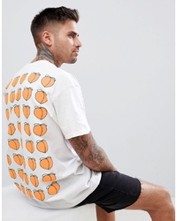 New Love Club Peach Repeat Back Print T Shirt