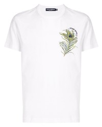 Dolce & Gabbana Peacock Feather Print T Shirt