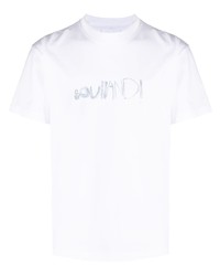 Soulland Pencil Logo Print T Shirt