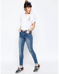Asos Petite Petite Cropped T Shirt With Love You Long Time Print
