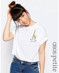 Asos Petite Petite Cropped T Shirt With Love You Long Time Print
