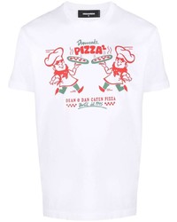 DSQUARED2 Pizza Graphic Print T Shirt