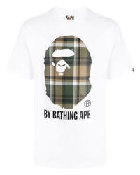 A Bathing Ape Plaid Logo Print T Shirt