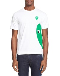 Comme des Garcons Play Graphic T Shirt With Heart Applique