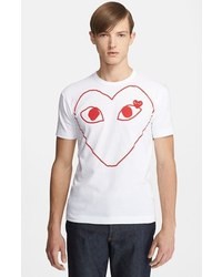 Comme des Garcons Play Heart Outline Graphic T Shirt