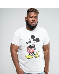 ASOS DESIGN Plus Mickey Relaxed T Shirt With Vintage Print And Roll Sleeve