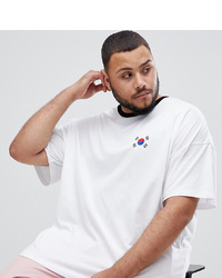 ASOS DESIGN Plus Oversized T Shirt With South Korea Flag Print And Chest Embroidery
