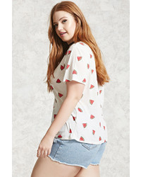 Forever 21 Plus Size Watermelon Print Tee