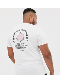 ASOS DESIGN Plus T Shirt With Back Rose And Text Print