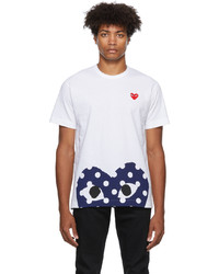 Comme Des Garcons Play Polka Dot Double Heart T Shirt