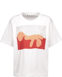 Marni Printed Cotton Blend Jersey T Shirt