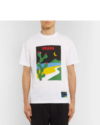 Prada Printed Cotton Jersey T Shirt
