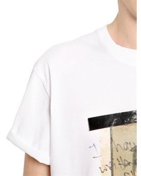 Printed Cotton T Shirt With Vinyl Detail
