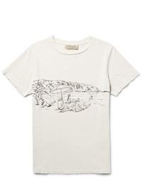 Remi Relief Printed Distressed Cotton Jersey T Shirt