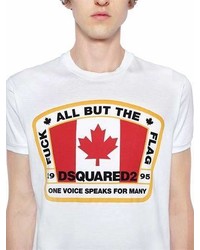 DSQUARED2 Printed Flag Cotton Jersey T Shirt