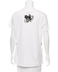 Roberto Cavalli Printed Scoop Neck T Shirt