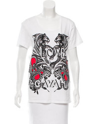 Roberto Cavalli Printed Scoop Neck T Shirt