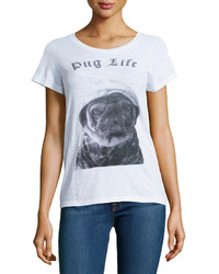 French Connection Pug Life Graphic Tee White