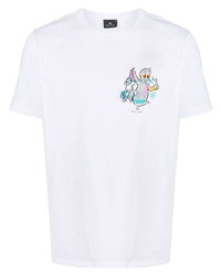 PS Paul Smith Rabbit Print Organic Cotton T Shirt