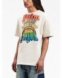 Palm Angels Rainbow Graphic Crew Neck T Shirt