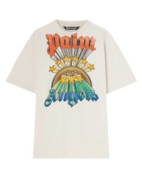 Palm Angels Rainbow Graphic Crew Neck T Shirt