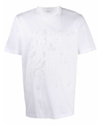 Brioni Raised Logo Cotton T Shirt