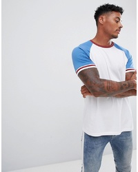 ASOS DESIGN Relaxed Fit Raglan T Shirt With Contrast Tipping At Cuff