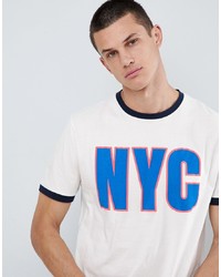 ASOS DESIGN Relaxed T Shirt With City Print With Contrast Ringer