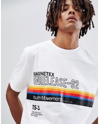 ASOS DESIGN Relaxed T Shirt With Stripe And Text Print