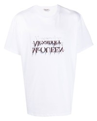 Alexander McQueen Reversed Logo Cotton T Shirt