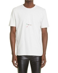 Saint Laurent Rive Gauche Organic Cotton Graphic Tee In Pearl Multi At Nordstrom