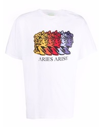 Aries Roman Logo Print T Shirt