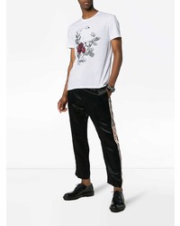 Alexander McQueen Rose Skull Print T Shirt