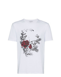 Alexander McQueen Rose Skull Print T Shirt