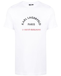 Karl Lagerfeld Rue St Guillaume Address Print Cotton T Shirt