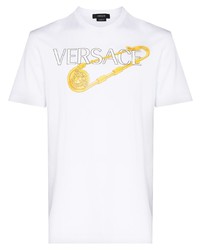 Versace Safety Pin Logo Print T Shirt